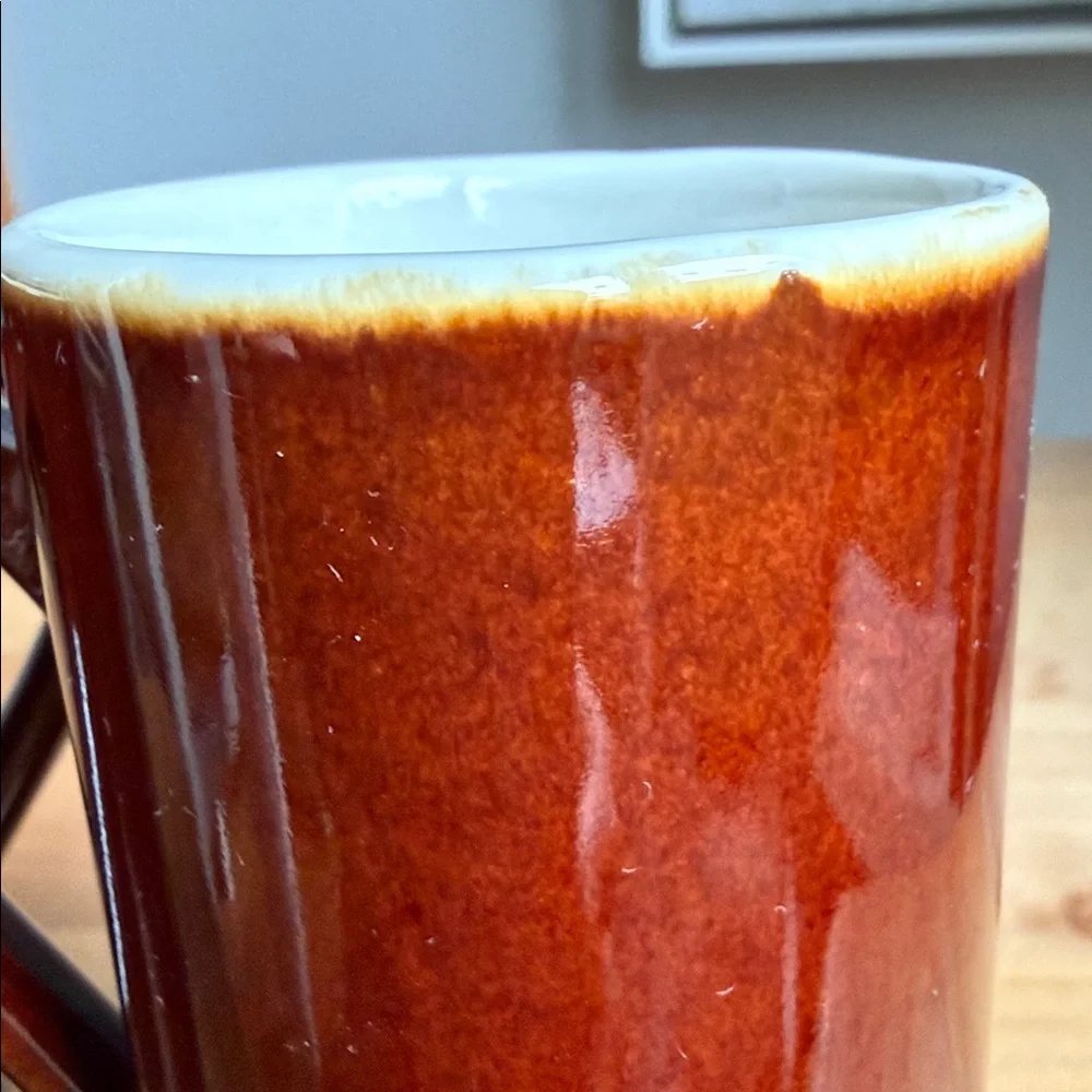 Vintage MCM Tall Espresso Mugs Dark Mocha Brown Glaze Coffee Cups Qty: Set of 2